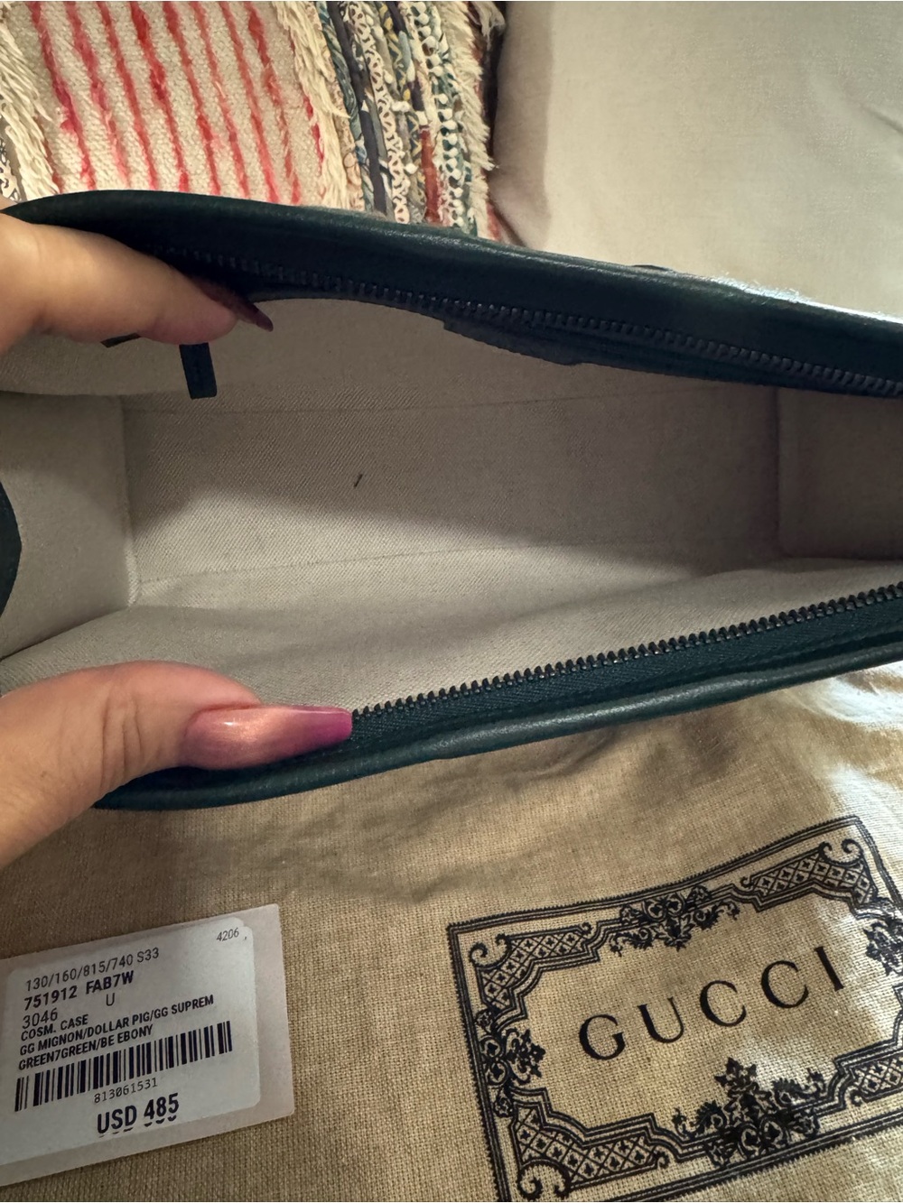 Gucci GG Marmont Quilted Leather Bag - Dark Green - Picture 3 of 6